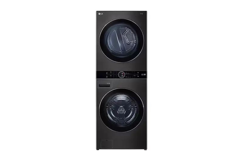 14/10kg AI DD Front Load WashTower in Black Steel